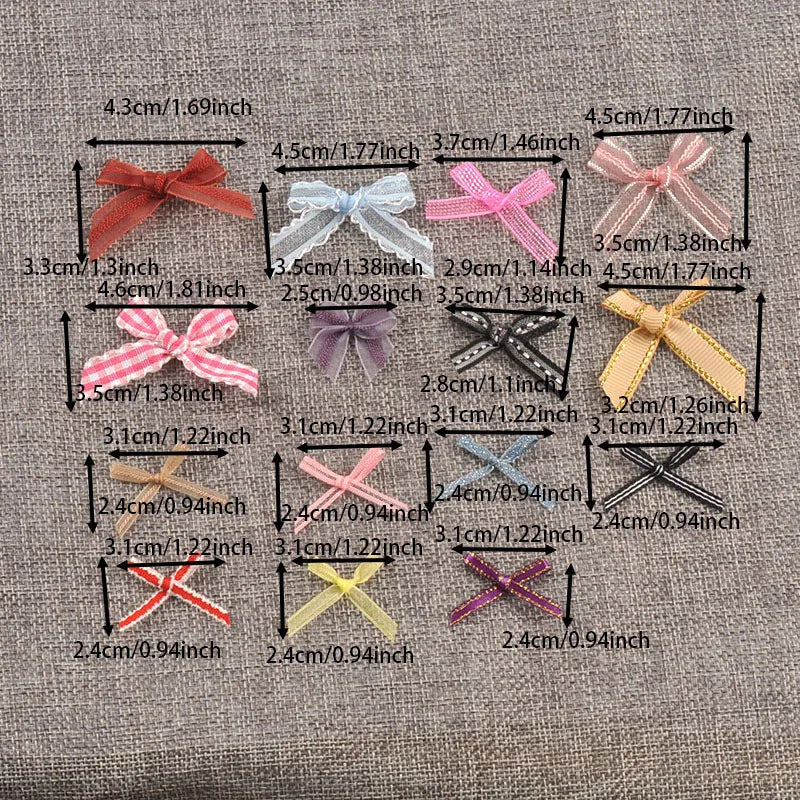 30pcs 2.4-4.5cm bowknot Shape Christmas Style Appliques For DIY Clothing Hat Home Decorative Accessories Holiday Supplies Qme mix 2.4-4.5cm