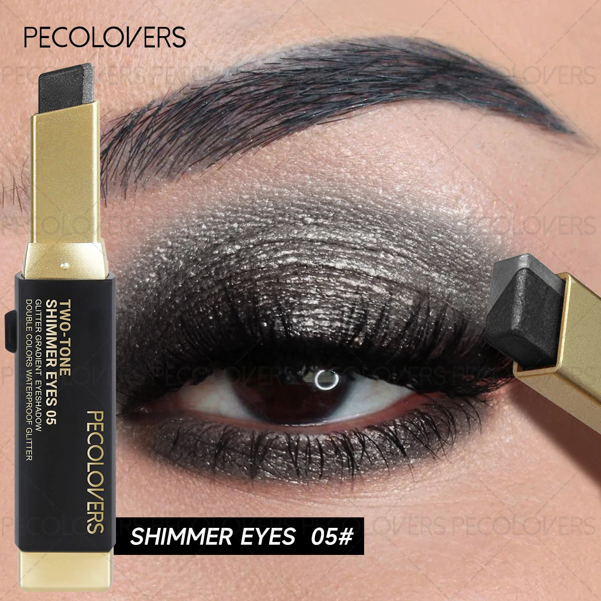 Two Shades Glitter Eyeshadow Stick Pigmentation 6 Option Gradient Qme 05
