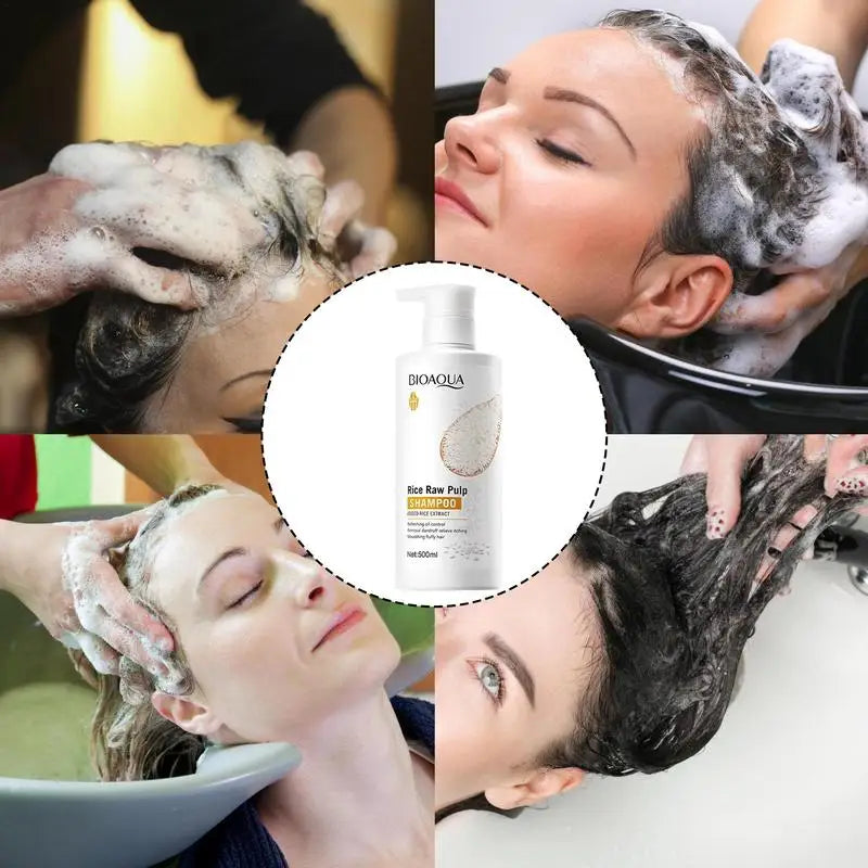 Rice Moisturizing Shampoo Hair Strengthening Cleansing Brittle Dry Qme