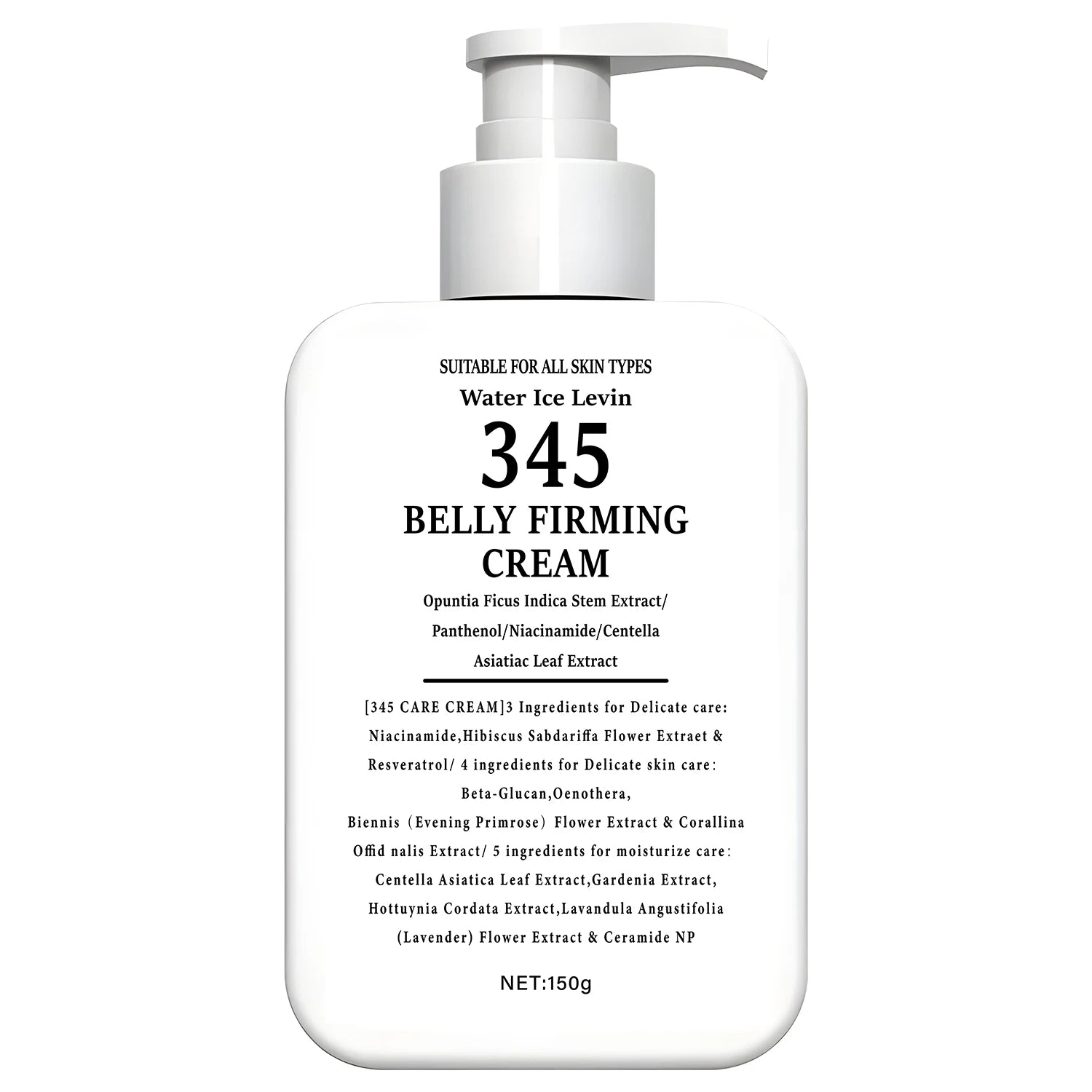 345 Belly Firming Cream with Niacinamide & Centella - 3-4-5 Complex for Delicate Skin Care & Moisturizing Qme