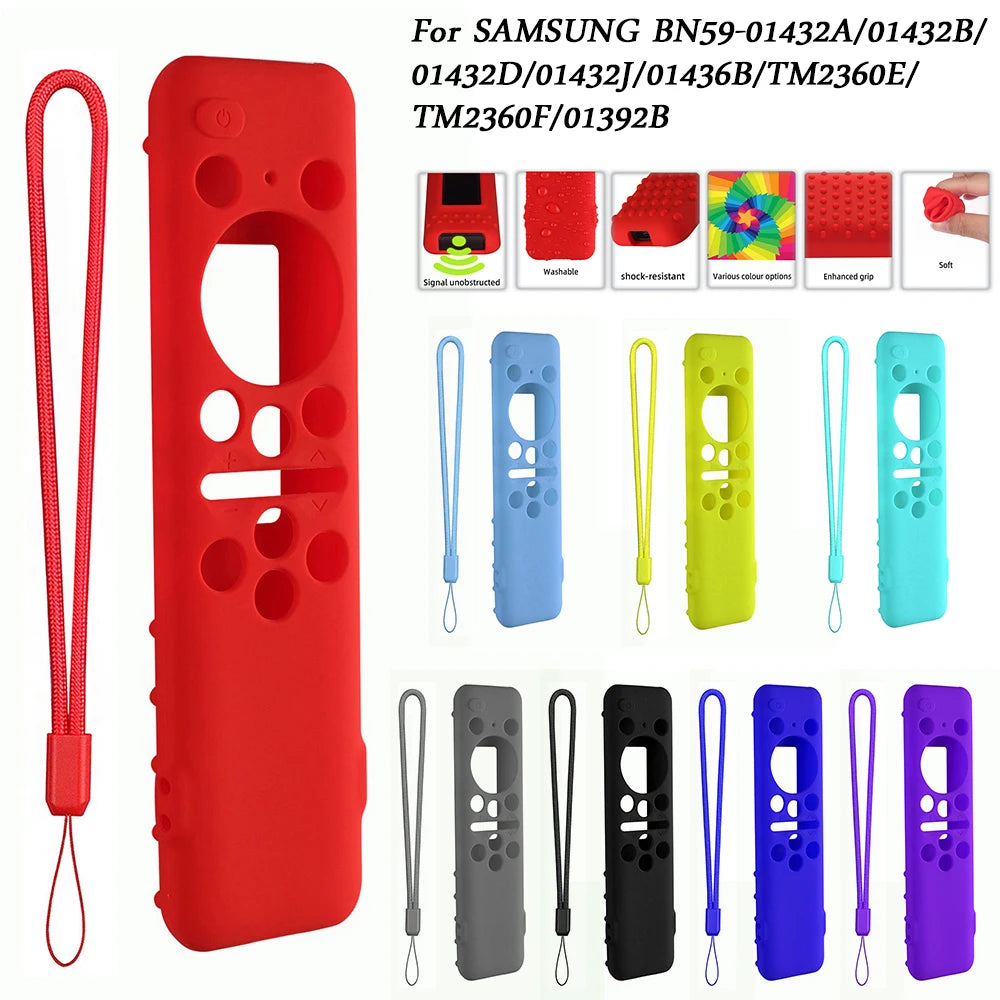 Protective Cover BN59-01432A 01432B Remote Control Covers with Lanyard Shockproof Anti-Slip for Samsung 8K Neo QLED HDR Smart TV Qme