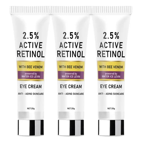2.5% Active Retinol & Bee Venom Anti-Aging Eye Cream - Moisturizing & Protective Formula for Elastic, Smooth Skin Qme Ivory 20g