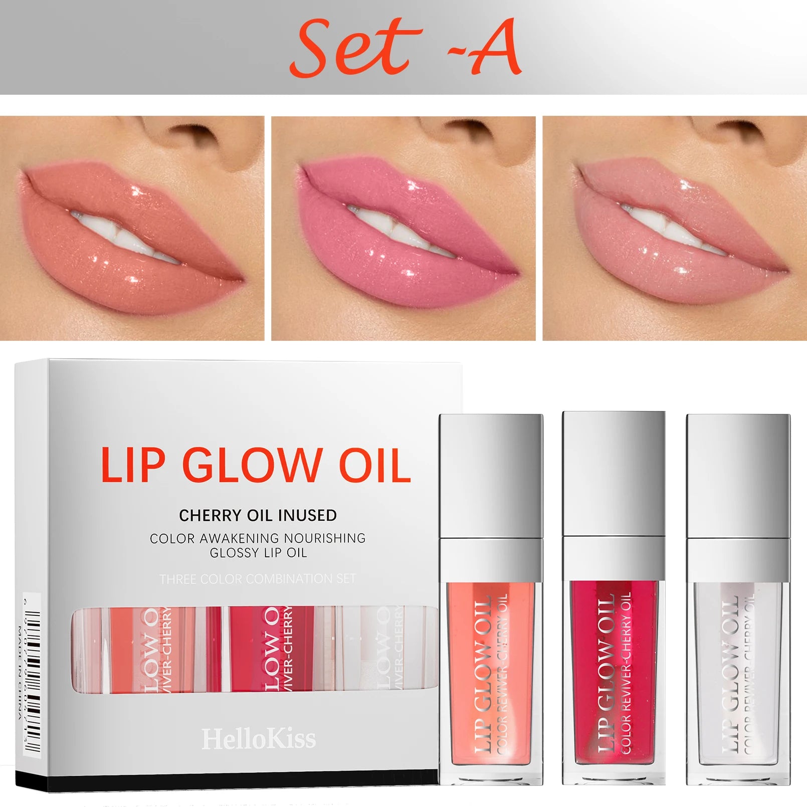 Crystal Jelly Moisturizing Lip Oil Set Plumping Lip Gloss Makeup Sexy Plump Lip Glow Oil Tinted Lip Plumper Set Qme 9901-A