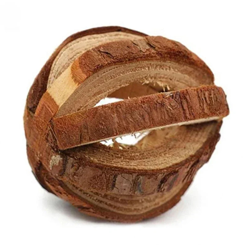 Natural Wood Chew Toys Rodents Rabbit-shaped Roller Bell Guinea Pig Qme 01 S