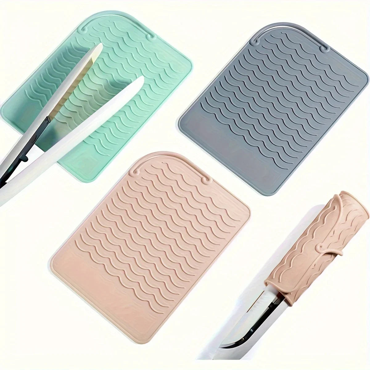 1PC Silicone Heat Resistant Mat For Hair Styling Tools, Pad For Curling lrons And Straighteners, Portable Styling Heat Mat Qme