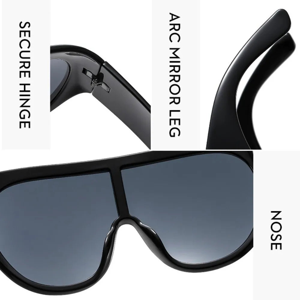 New Oversized Big Frame Sunglasses UV400 Protection Tea Color Square Sunglasses Vintage Punk Style Driving Shades Beach Qme