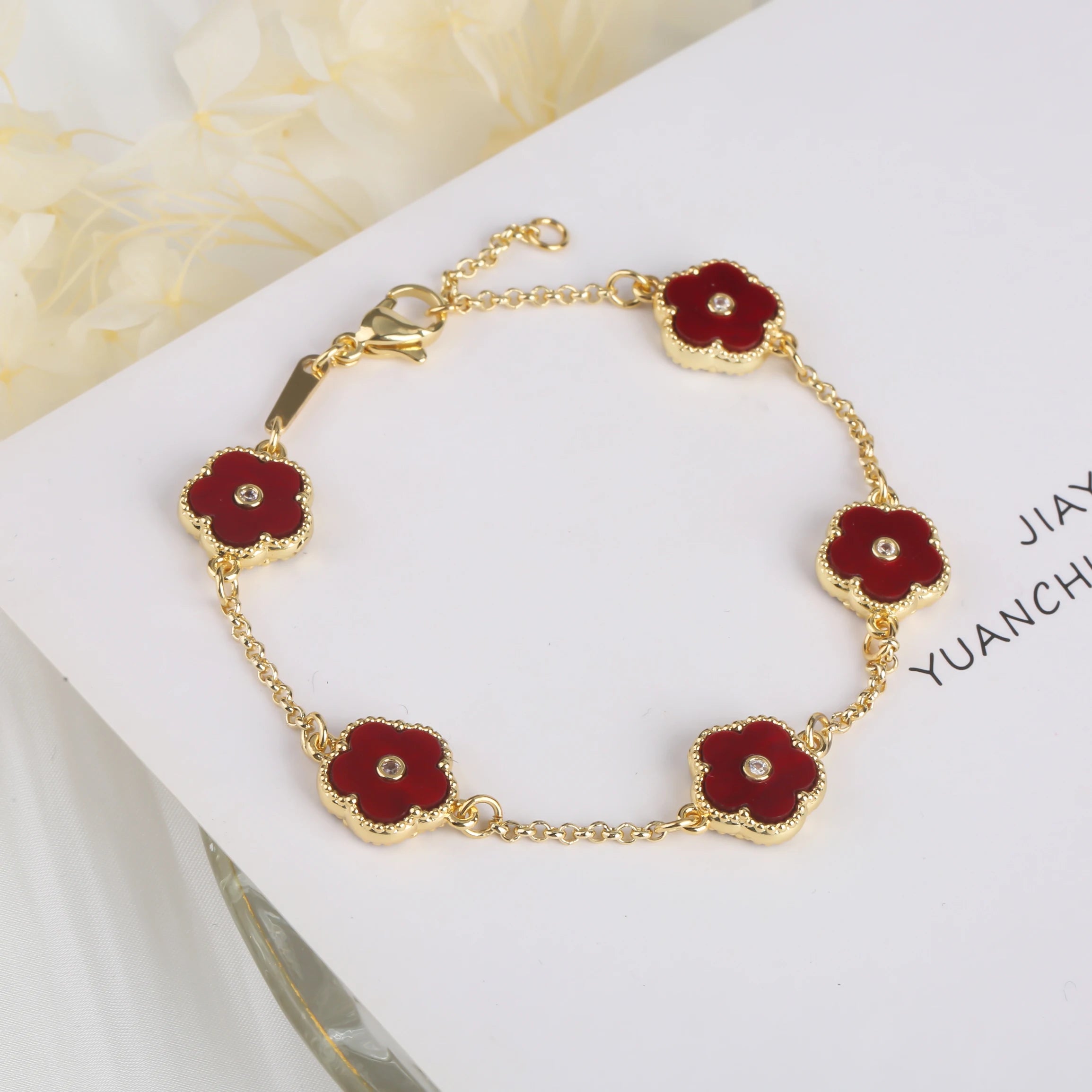 2023 INS 10 Colors Five Leaf Flower Bracelet Classic Fashion
