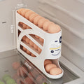 Automatic Rolling Egg Holder Rack Fridge Storage Box Container Qme 32CM white