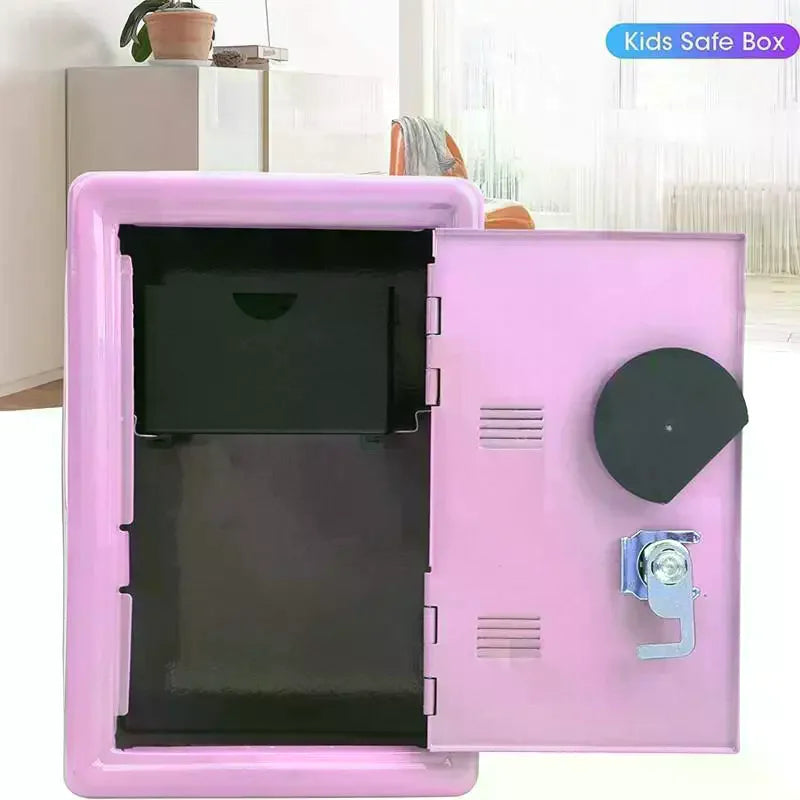Mini Metal Safe Piggy Bank With Combination Lock And Key Access For Kids Saving Storing Small Valuables Home Office Use Qme