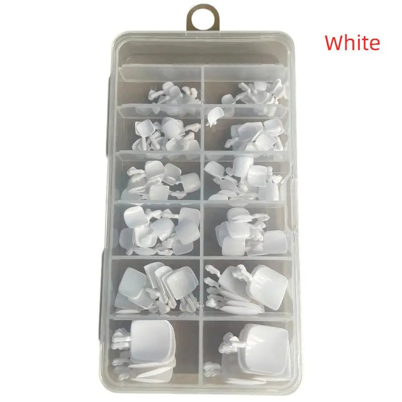 Short Square Gel Toenail Tips Matte Press Full Cover Effortless Qme A1