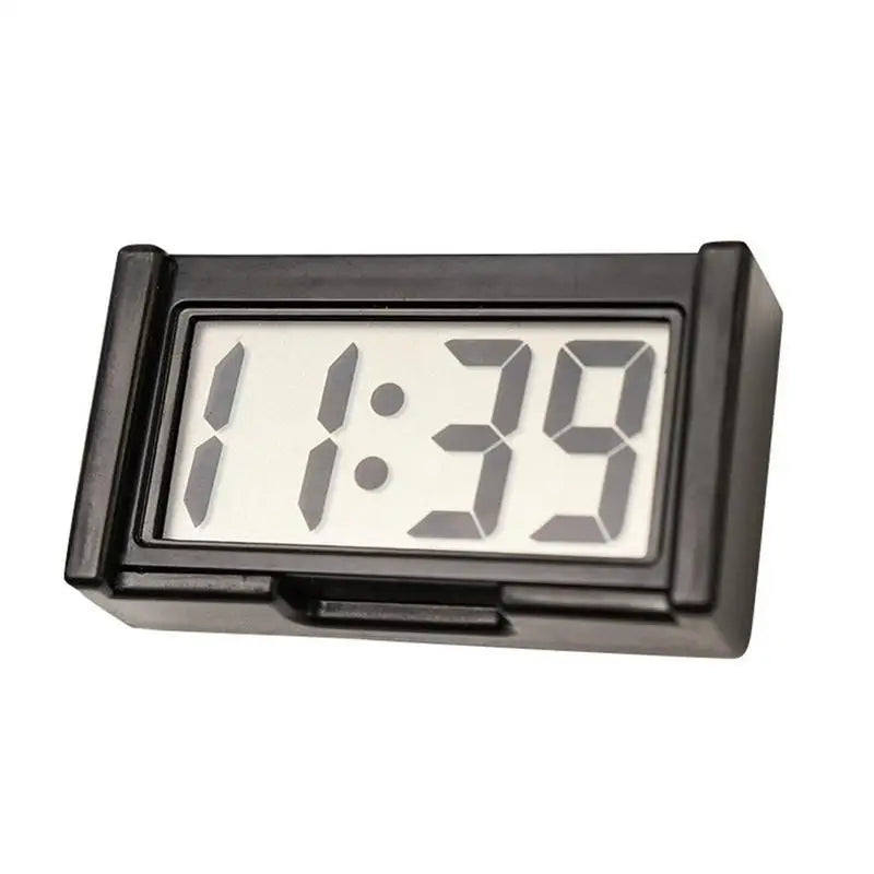 Car Digital Display Clock Self-adhesive Mini Truck Dashboard Large Qme black