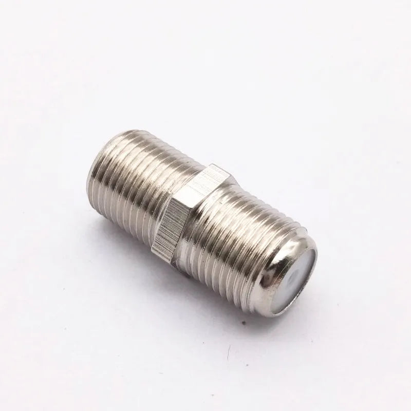 50pcs F-Type all copper Adapter Coupler Connector Female F/F Jack RG6 Coax Coaxial Cable Wrie Line SMA RF Coax Connector Plug Qme