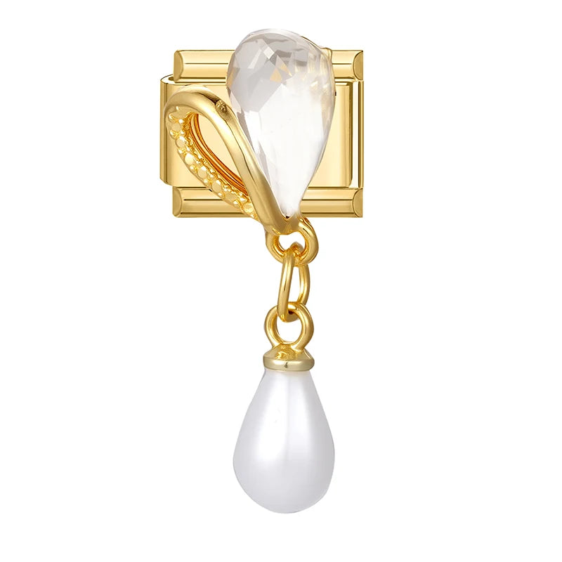 2026 Exquisite Bowknot Micro Inlaid Colored Zircon Pearl Italian
