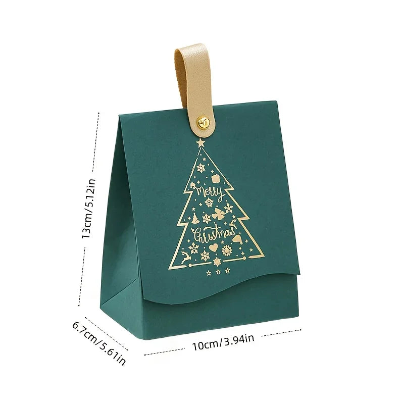 6Pcs Random Christmas Gift Boxes, Gold Foil Candy Boxes For Holiday Party Favors Qme