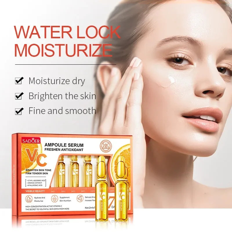 Vitamin C Face Whitening Serum Dark Spots Freckles Removal Hyaluronic Qme 24k Gold