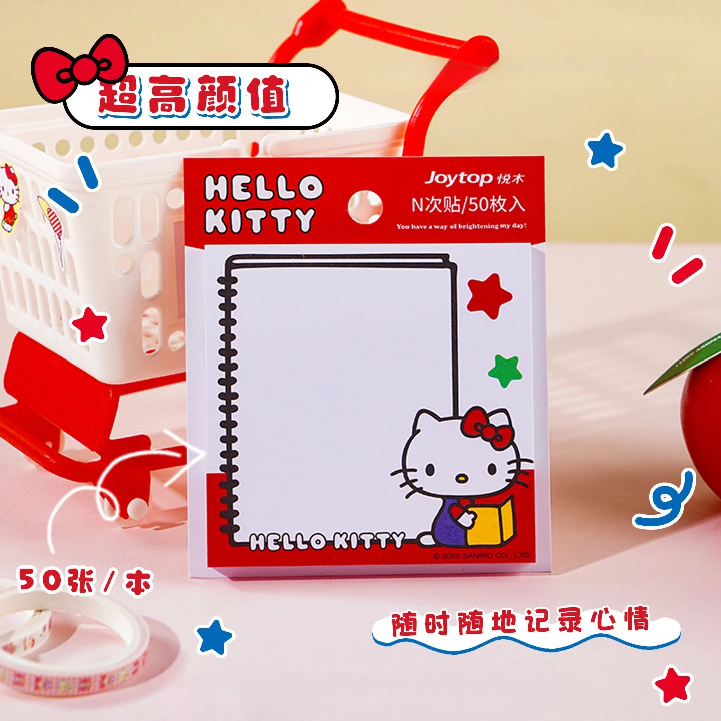 Hello Kitty Red Blue Series Easel Sticky Notes Student-themed Cute Qme 3Random Styles