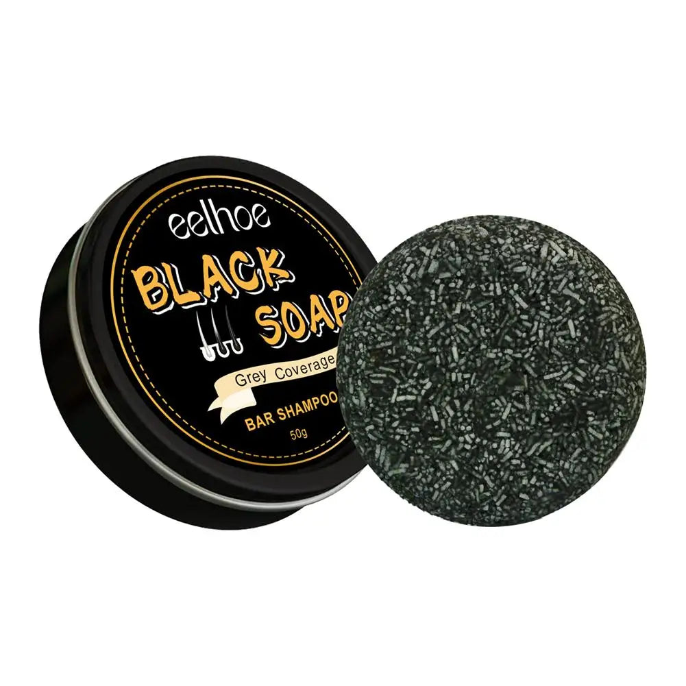 Men's Black Hair Soap Gray Darkening Shampoo Bar Beard Dye Men Qme A