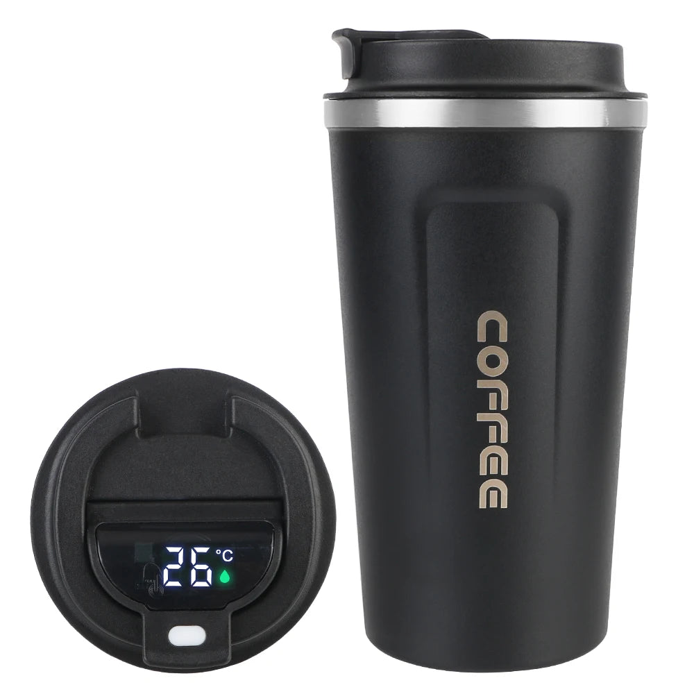 Mug Car Thermos 380 Leak Proof Travel Thermo Cup Tea Water Coffee Qme 510ml Black Digit 401-500ml