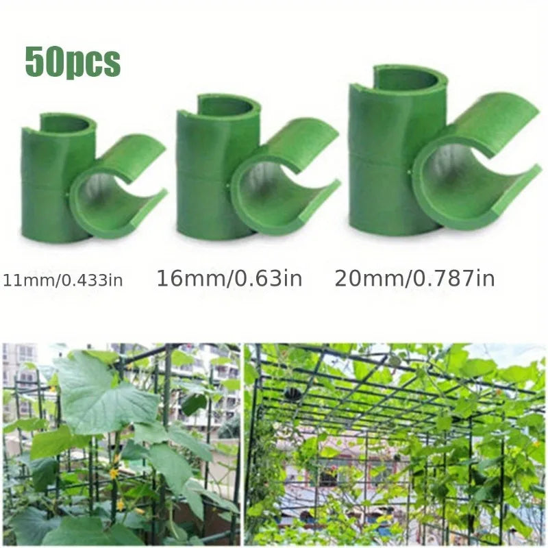 50pcs plant support grid connector Fixed cross clamp clamp for plant grafting garden frame rod connector Qme