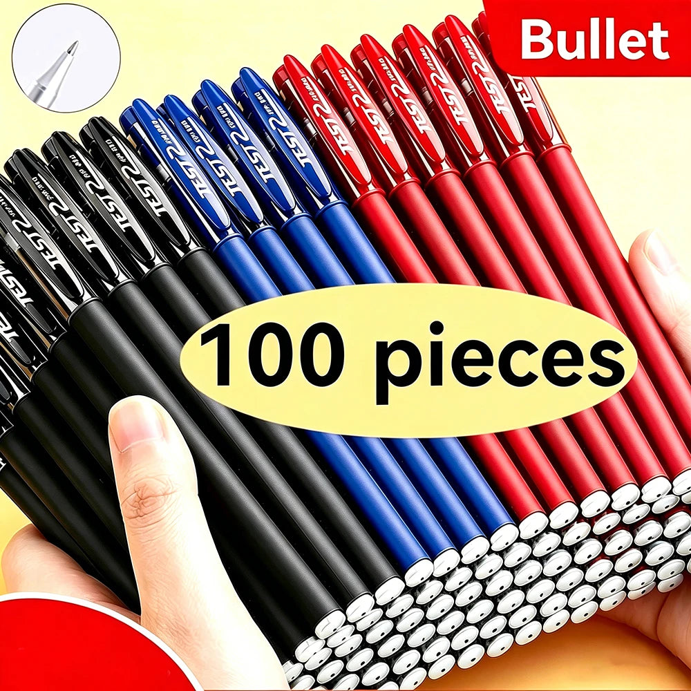 20-100Pcs Minimalist Gel Pen, 0.5mm Black/Blue/Red Ink Multi-purpose Gel Rollerball Pen For Office, School Student Qme