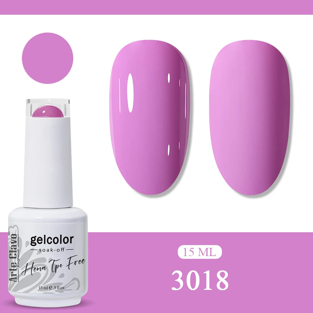 Arte Clavo HEMA TPO Solid Purple Gel Nail Polish Winter Matte DIY Art