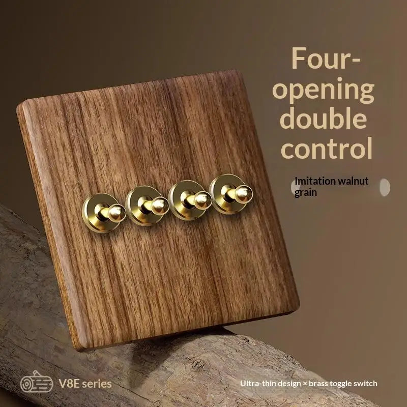2 Gang Toggle Light Switch With Brass Levers And Retro Design Perfect For Home Renovation Rustic Interior Decoration Qme A4