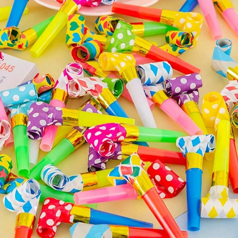 20/100pcs Cartoon Party Whistles,Party Atmosphere Noise Makers,Plastic Whistles Holiday Gifts, Back to School Gifts,Party Favors Qme