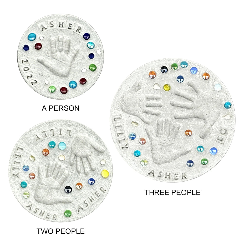 Large DIY Handprint Stepping Stone Kit Family Keepsake Craft Gift for Mothers Day New Mom Gifts and Baby Showers Qme