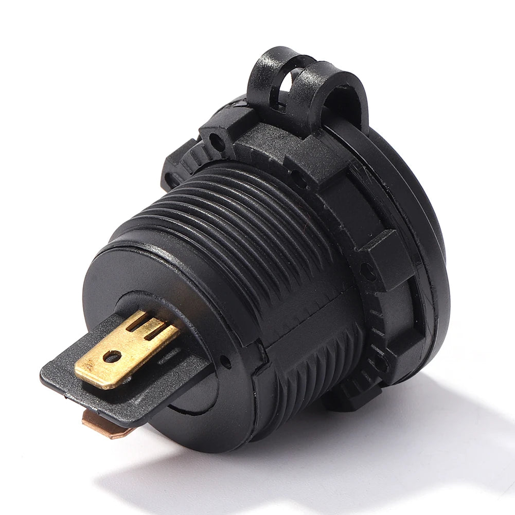 Car 12V DIN Socket Panel Mount with Weather Cap for Car Boat Marine Motorcycle UTV Automobiles Parts Qme