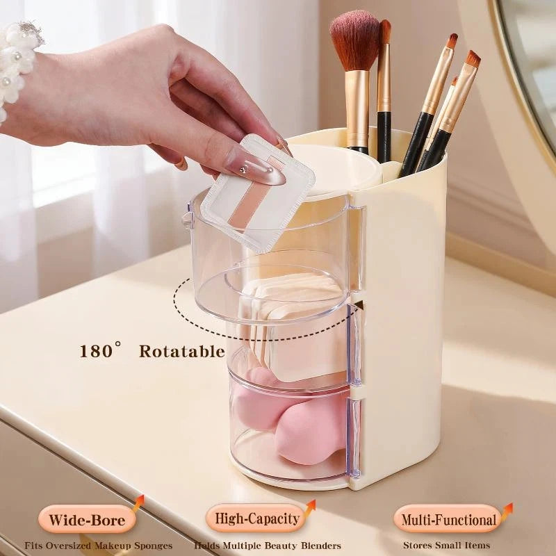 Acrylic Hair Accessories Organizer Clear Storage Box for Hair Ties, Headbands Makeup Brushes, Desktop Jewelry & Cosmetic Holder Qme