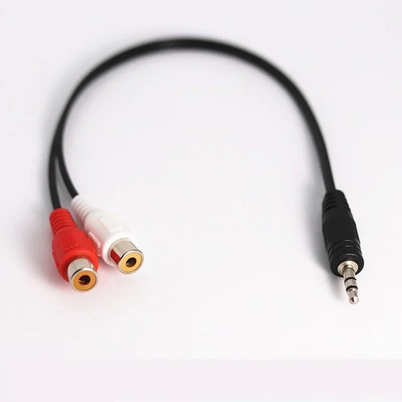 10pcs High Quality Copper 3.5mm Male Jack 3.5 Mm Aux Auxiliary Cable Cord To AV 2 RCA Female Stereo Music Audio Cable Qme