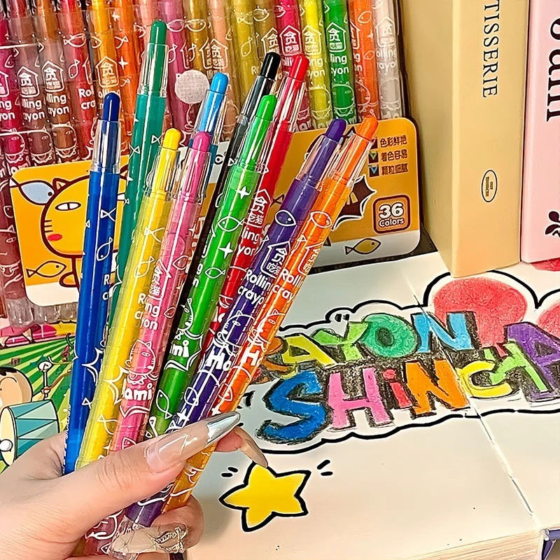 12-36 Colors Non Toxic Crayons,for Kids Crayons for Toddlers, Kids Arts & Crafts Supplies, Coloring Books, Drawing, Doodling Qme