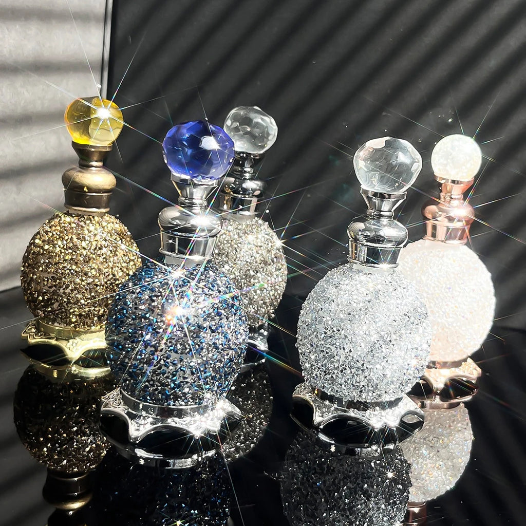 15ml Perfume Decanter Bottle,Luxuriou Perfume Bottle with Sparkling Rhinestone Decoration,Dropper Essential Oil Dispenser Bottle Qme
