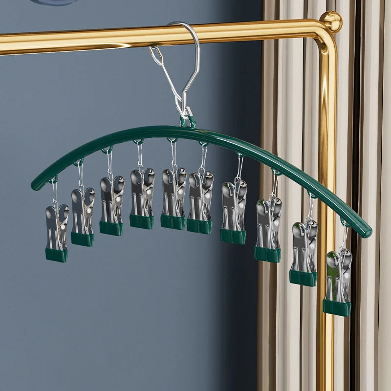 Non-slip Clothes Rack Underwear Clip Towel Hanger Stainless Steel Qme A1