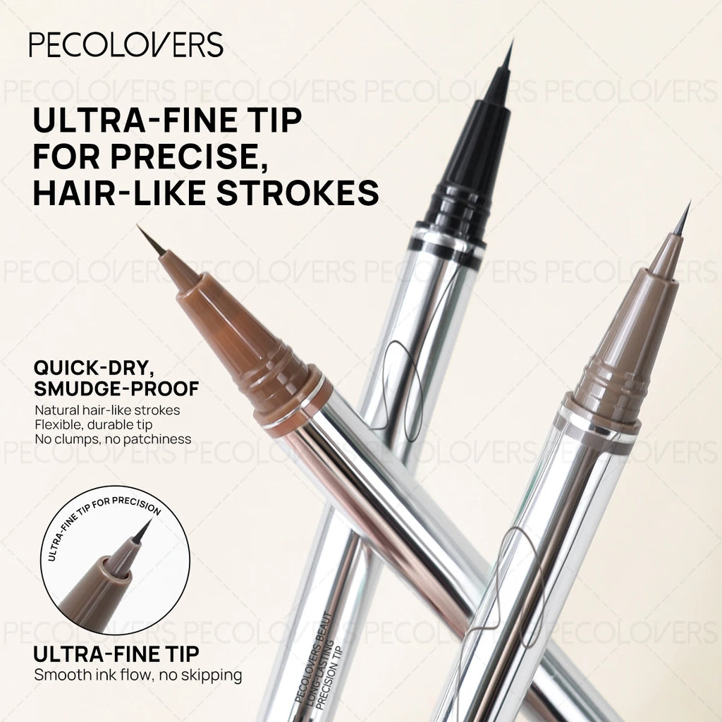 Liquid Eyebrow Pencil Soft Mist Black Gray Brown Waterproof Qme