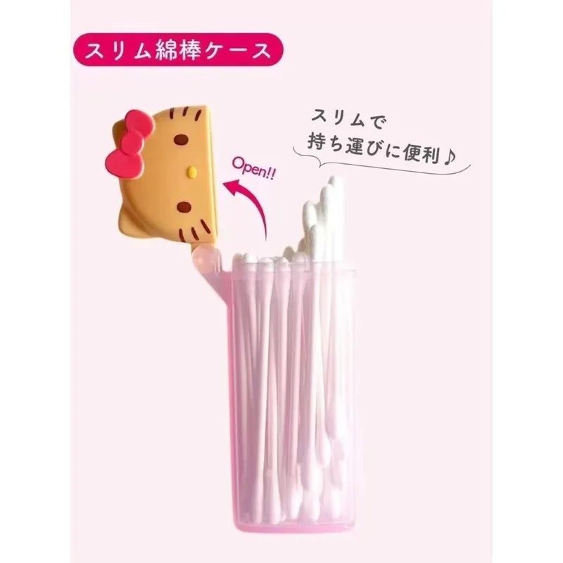Hello Kitty Cute Cartoon Storage Box Portable Storage for Cotton Swabs, Toothpicks, and Dental Floss Qme