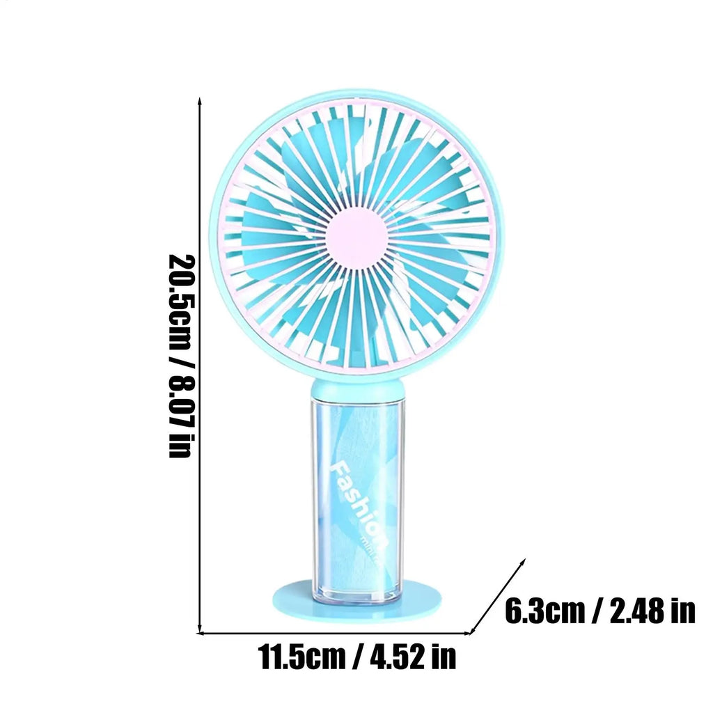 Handheld Fan 3 Speeds Air Blower Device Rechargeable Portable Fan for Travel Vacation Camping Hiking Backpacking Beach Picnic Qme