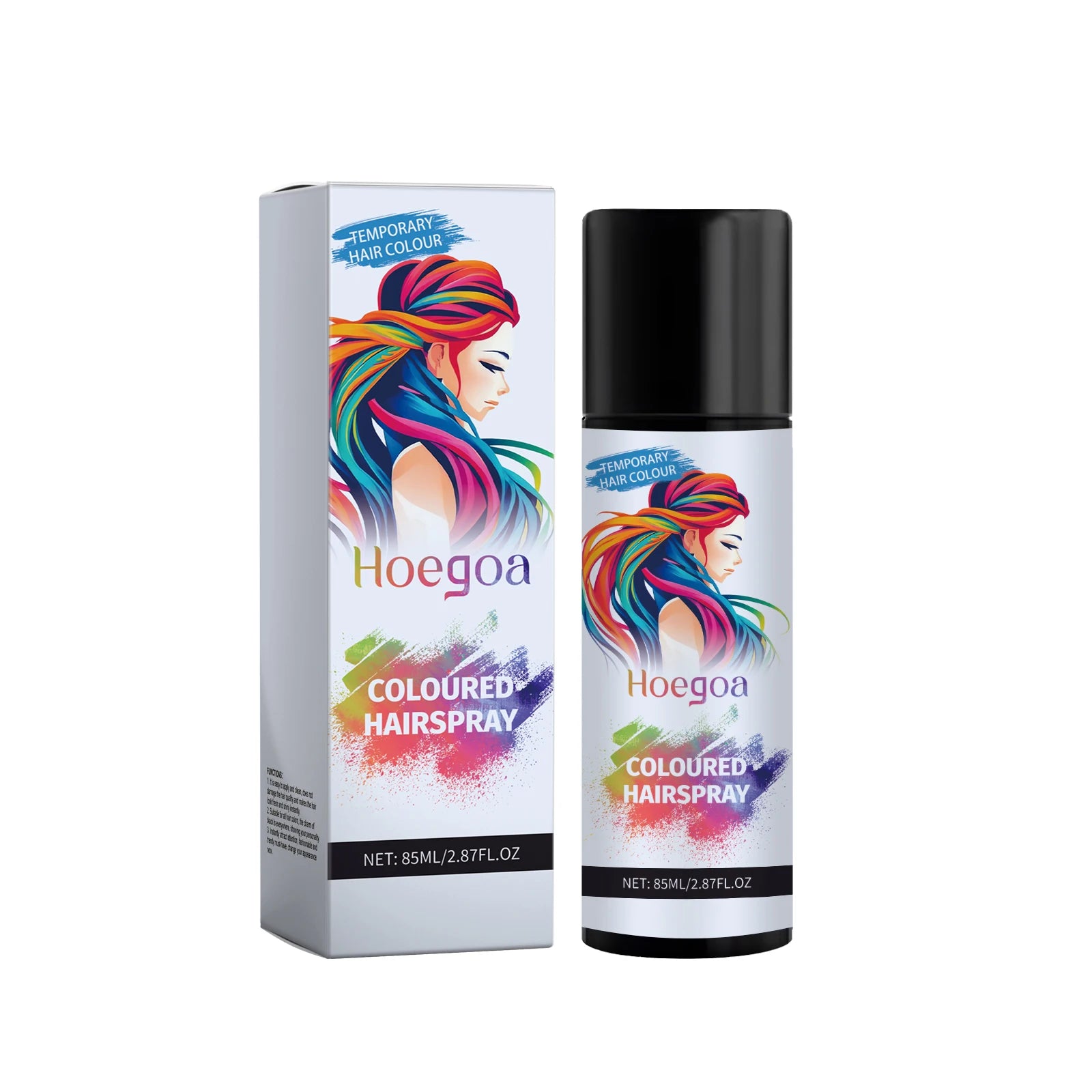 Temporary Hair Dye Fast Remove White Hair Promote Black Hair Coloring Products Anti Rough Frizziness Disposable Hair Color Spray Qme 85ml Boxed