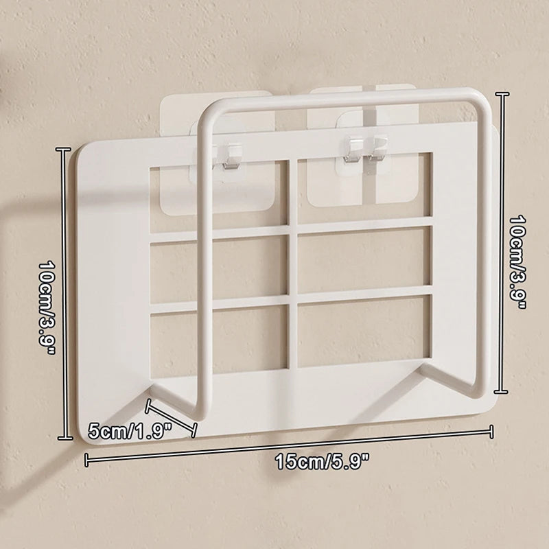 Wall-mounted Router Set-top Box Holder No-drill Multi-purpose Storage Qme L White