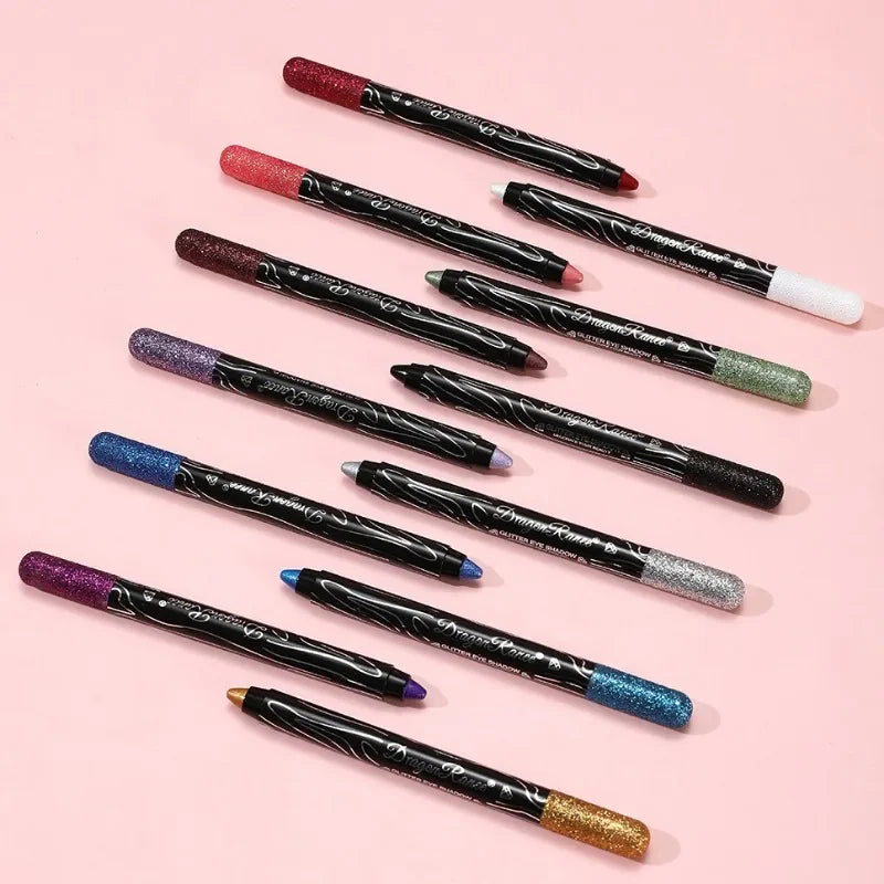 Waterproof Pearlescent Eyeshadow Eyeliner Pencil Lasting Glitter Matte Nude Eye Shadow Makeup Pigment Silkworm Eyeshadow Pen Qme