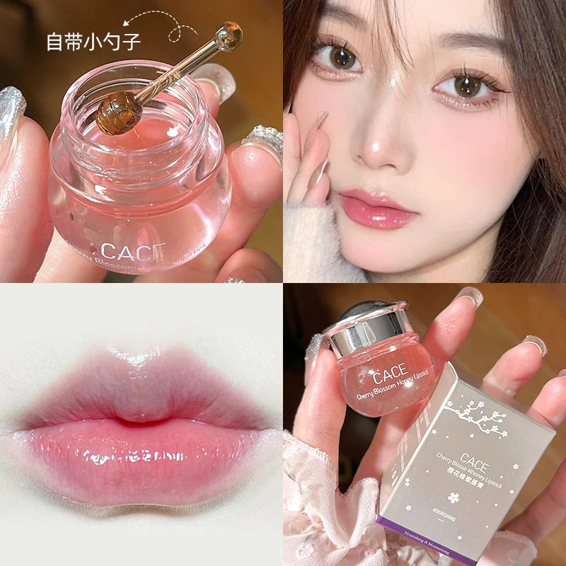 CACE Lovely Honey Cherry Lip Oil Nourishing Lip Balm Long Lasting Moisturizing Clear Lip Oil Lip Gloss Lip Care Beauty Makeup Qme
