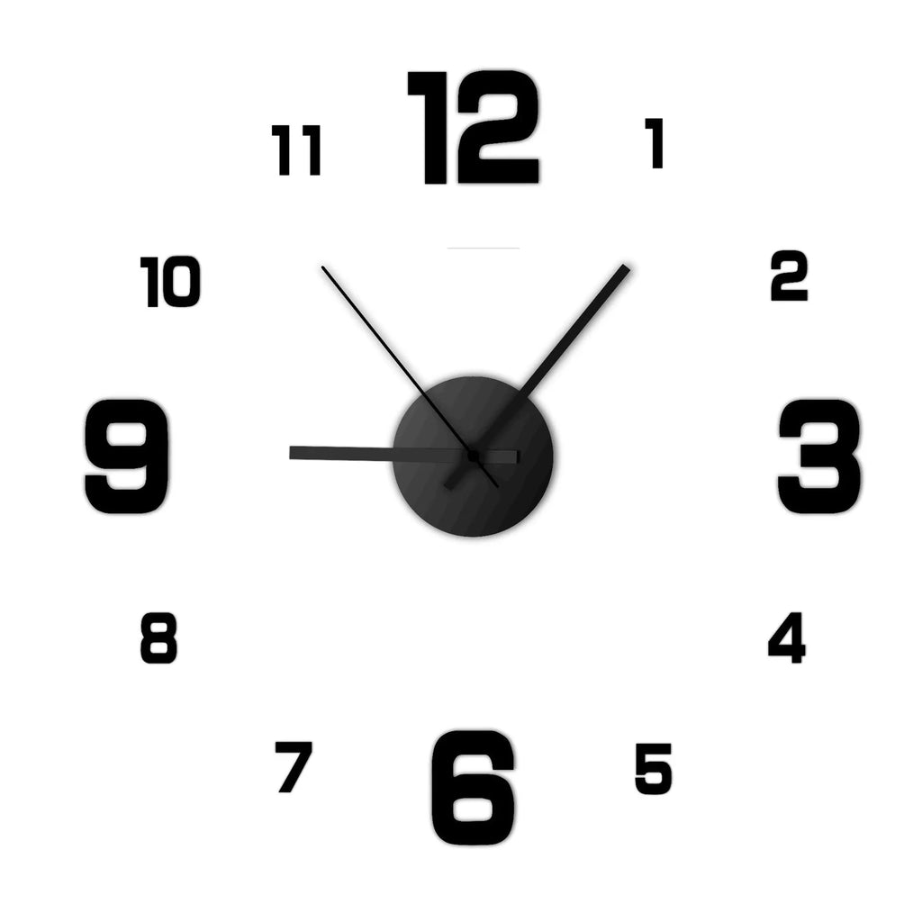 ' Frameless Modern 3D Wall Clock Mirror Sticker Clock for Home Office Hotel Restaurant School Decoration Qme