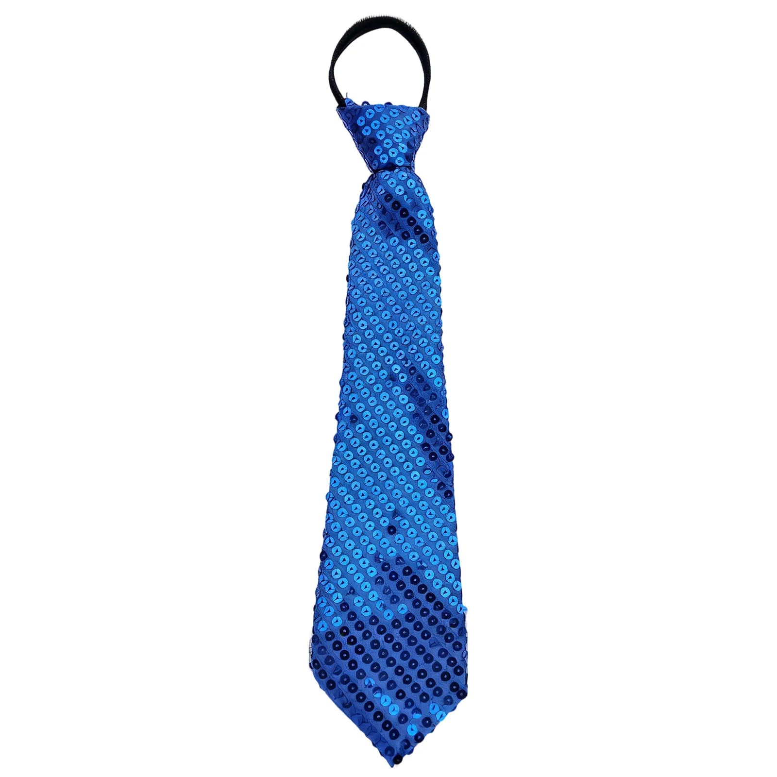 Shiny Sequins Neck Ties Men Women Stage Glitter Performance Prom Paillette Accessories Fashion Party Adjustable Necktie Qme Royal Blue