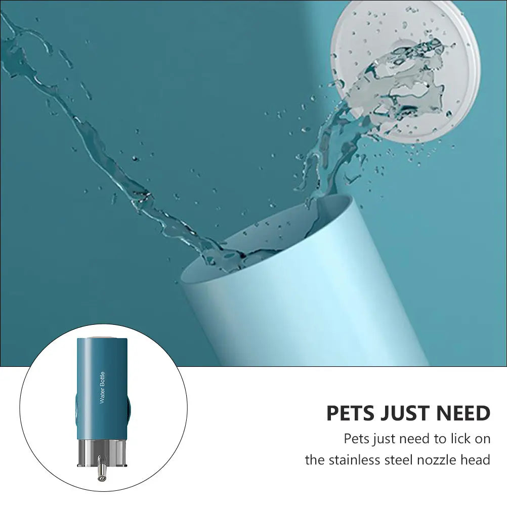 550Ml Pet Hanging Water Bottle with Snap- Front Back Use Lid Fill Stainless Steel Ball Valve for Dogs Cats Clean Fresh Qme