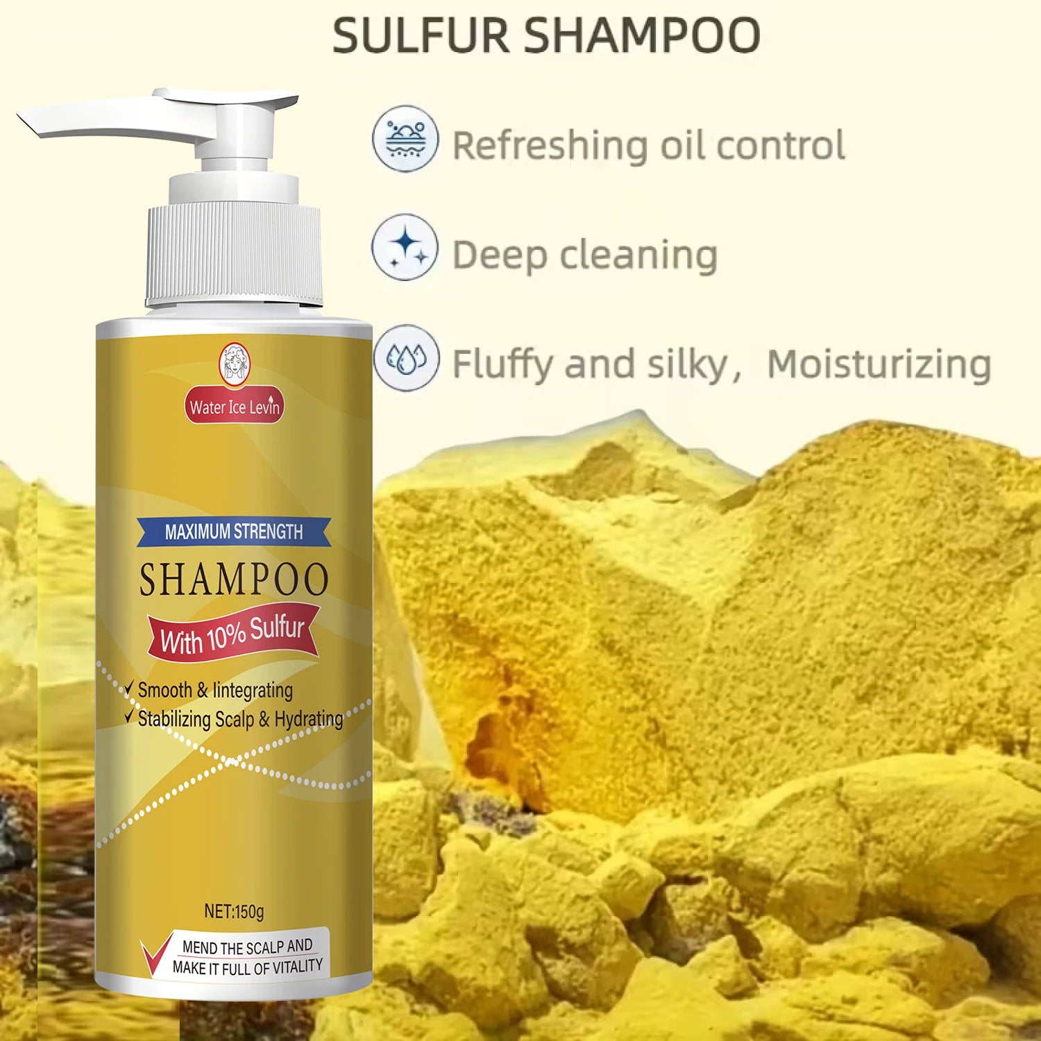 Maximum Strength 10% Sulfur Shampoo - Smoothing, Scalp Stabilizing & Hydrating for Men & Women. Qme