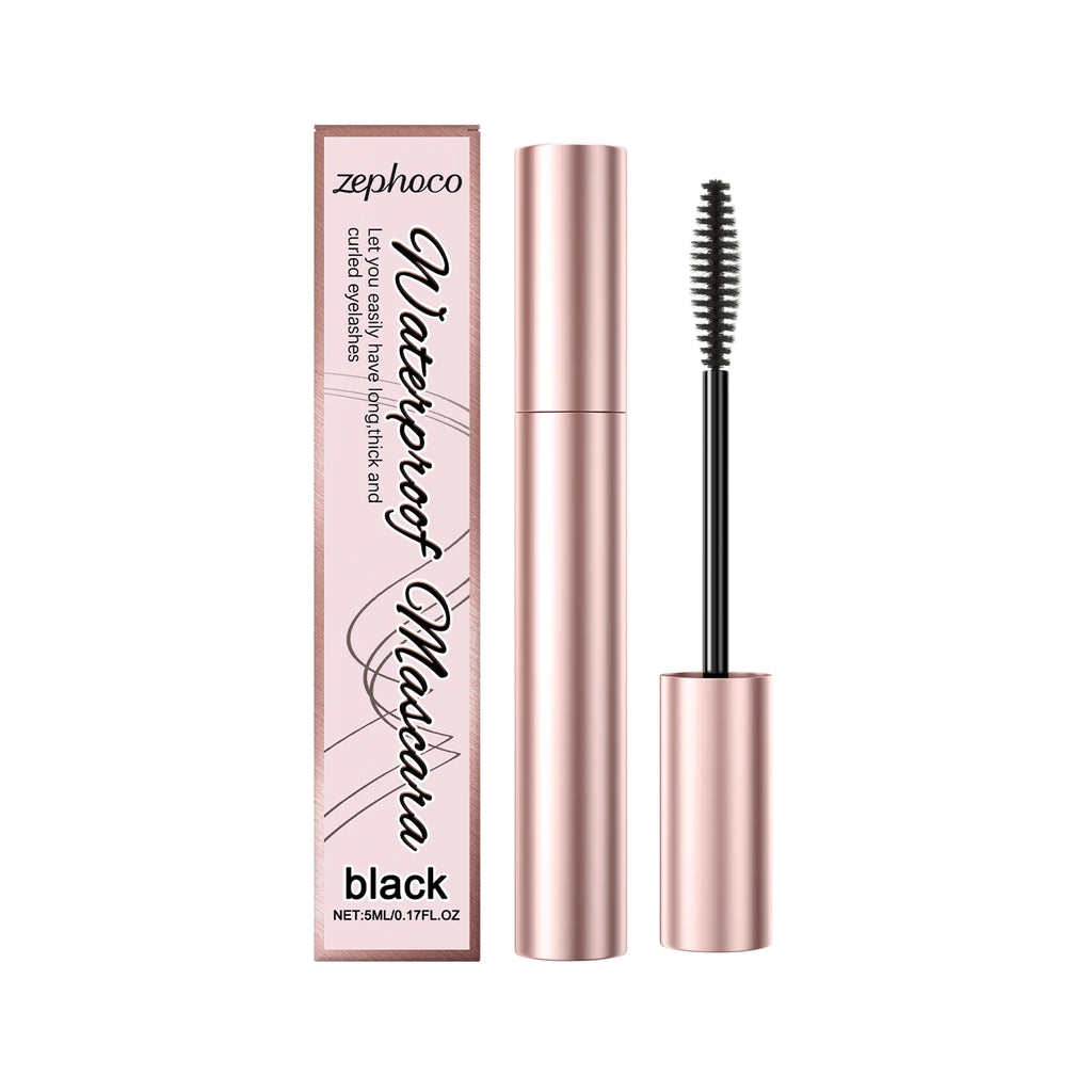 4D Black Mascara Waterproof Curling Volumizing Eyelash Extension Long-Lasting Natural Thick Lengthening Lashes Silk Fiber Makeup Qme 5ml boxed