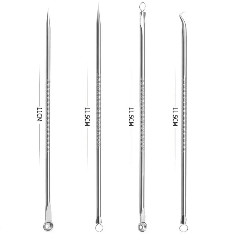 4PCS Blackhead Remover Acne Needle Tools Set Face Cleaning Black Dots Pimple Comedone Extractor Pore Cleaner Skin Care Products Qme
