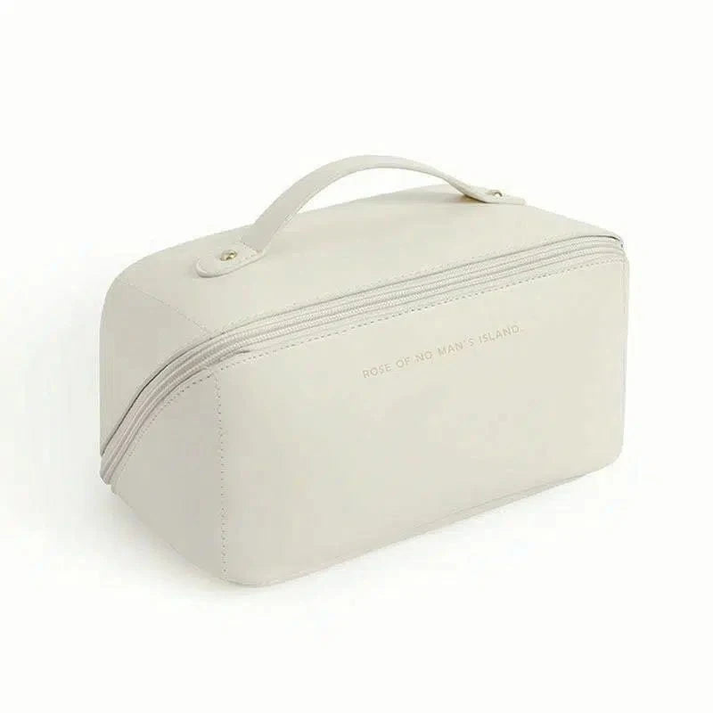 Cosmetic Bag PU Leather Large-capacity Travel Cosmetics Storage Bags Women Portable Handbag Multifunction Waterproof Washing Bag Qme