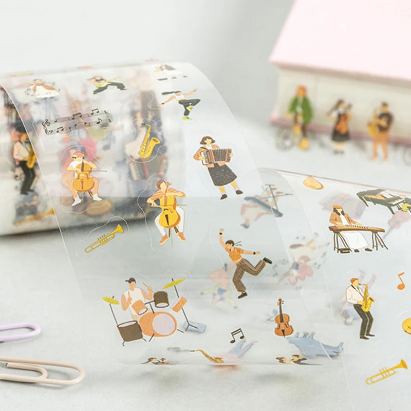 Daily Life Character Scene PET Tape, Minimalist Healing Multi-element Decor for Journals and Diaries, Perfect for DIY Creators Qme