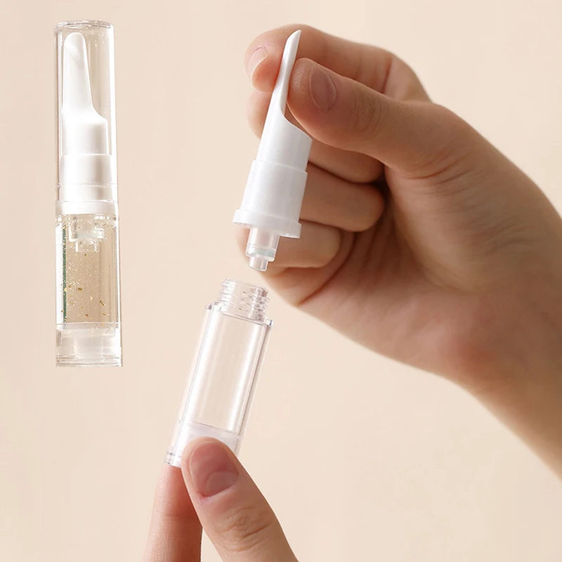 Clear Airless Vacuum Pump Bottle Cosmetic Eye Cream Travel Dispenser Qme